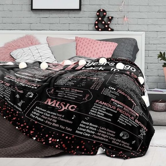 40th Birthday Throw Blanket Back Gift - Picture 3 of 5